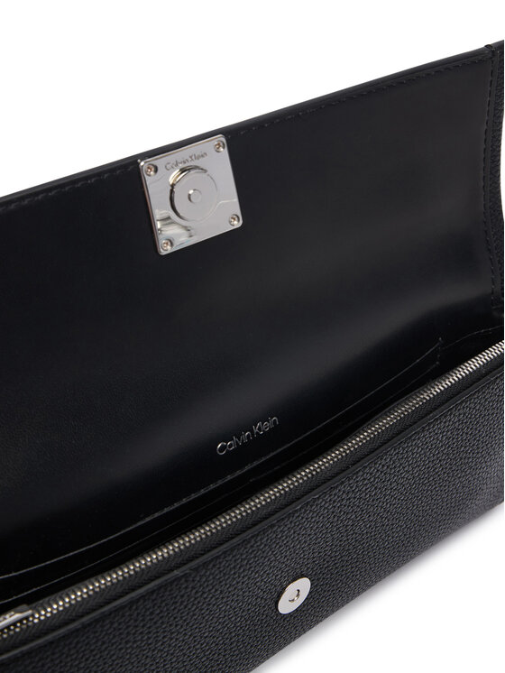 Calvin Klein Calvin Klein Дамска чанта Emblem Hw Pebble Clutch LV04F3740G Черен