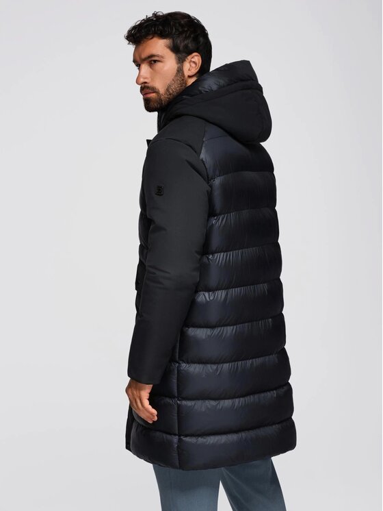 Ombre Ombre Kurtka zimowa OM-JALJ-0308 Czarny Regular Fit
