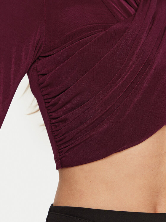 Bardot Bardot Bluzka 58746TB Bordowy Slim Fit