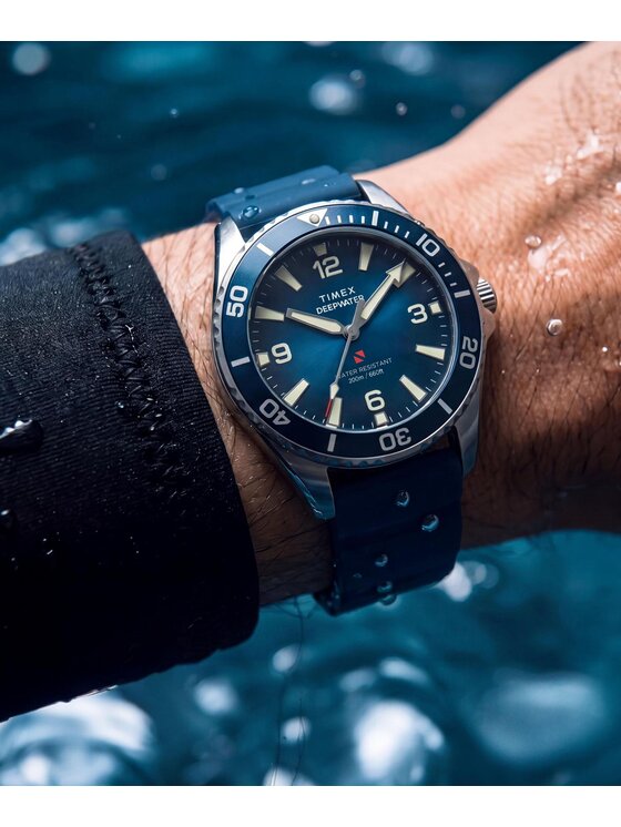 Timex Timex Zegarek TW3A01900 Niebieski