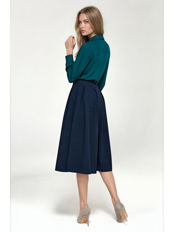 NIFE NIFE Spódnica midi SP93 Granatowy Regular Fit