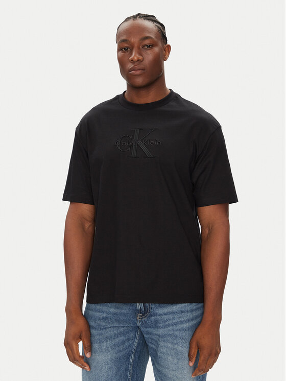 Calvin Klein Jeans Calvin Klein Jeans Marškinėliai Hero Monologo LV04RB295G Juoda Relaxed Fit