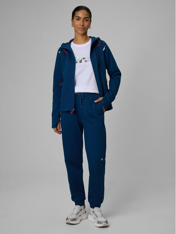 4F 4F Bluza TREKKING Turkusowy Slim Fit