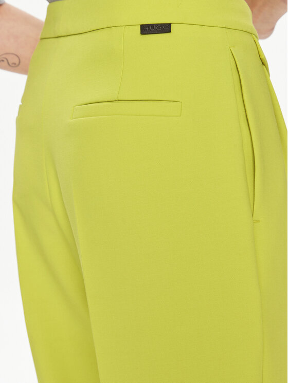 HUGO Hugo Hlače iz tkanine Helepher 50508637 Zelena Relaxed Fit