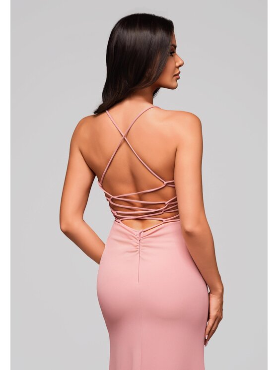 Ombre Ombre Sukienka wieczorowa LA-OM-DLR208 Różowy Regular Fit