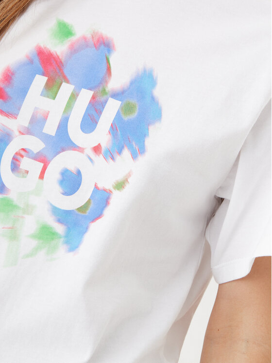 HUGO HUGO Tričko Vintage 50534545 Biela Boxy Fit