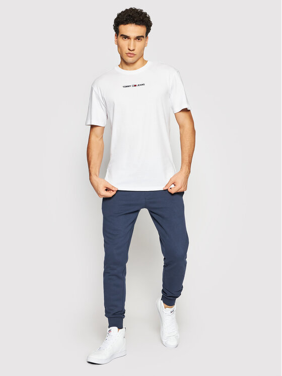 Tommy Jeans T-shirt Small Text DM0DM09701 Bianco Regular Fit • Modivo.it