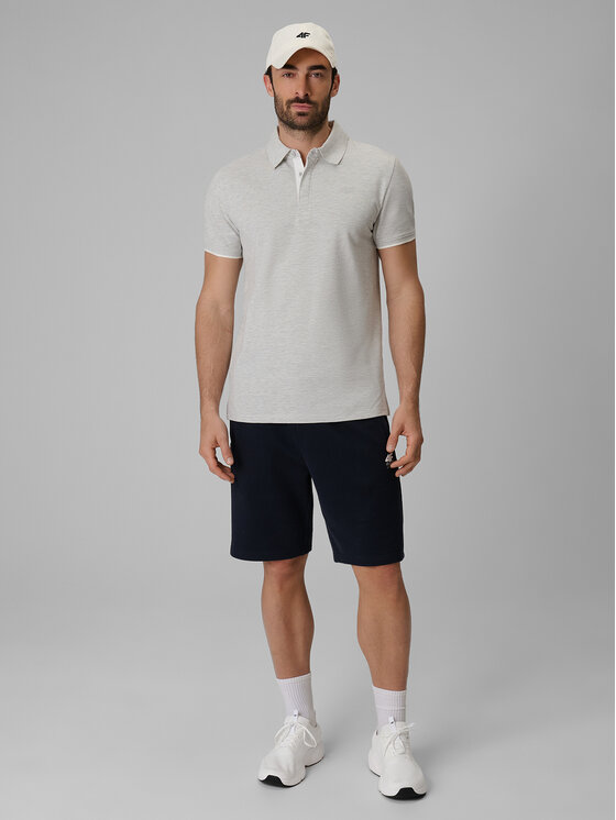 4F 4F Polo COMMERCIAL Szary jasny Regular Fit
