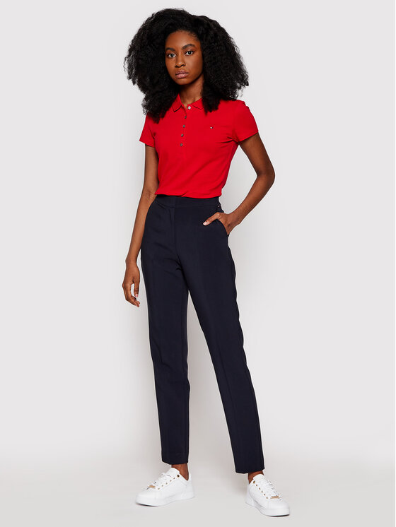 Tommy Hilfiger Tommy Hilfiger Pólóing New Chaira 1M57636661 Piros Slim Fit