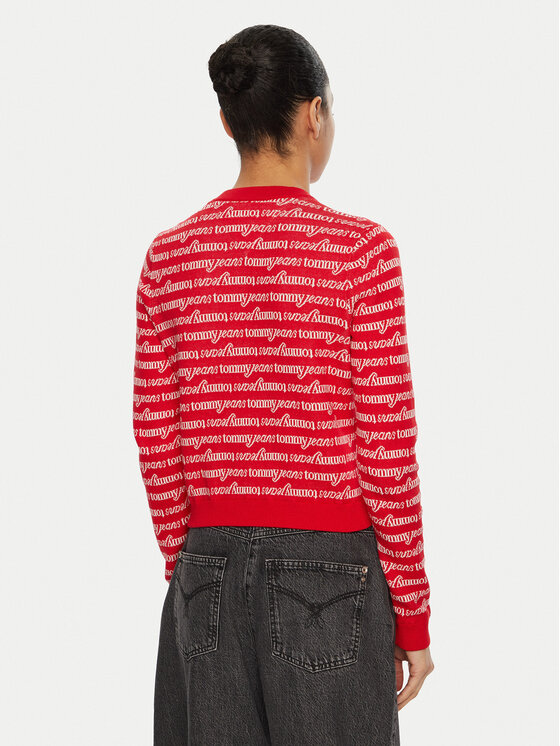 Tommy Jeans Tommy Jeans Kardigán DW0DW19340 Piros Slim Fit
