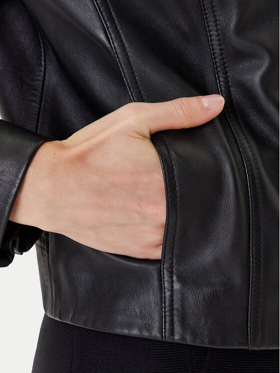 BOSS BOSS Кожено яке C_Saleste1 50545625 Черен Regular Fit