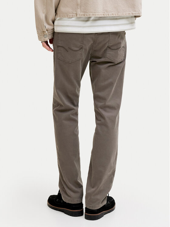 Jack & Jones Jack & Jones Kalhoty z materiálu Clark Finn 12293328 Hnědá Regular Fit