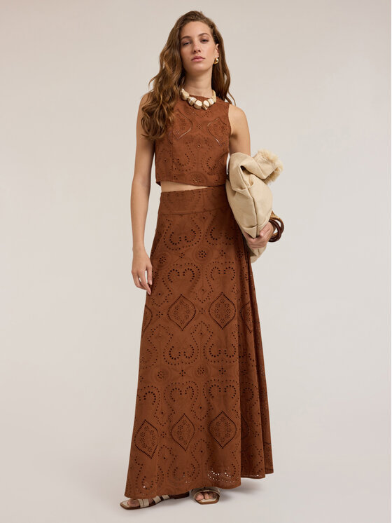 Motivi Motivi Gonna maxi 1255Q001115N022 Marrone Flared Fit