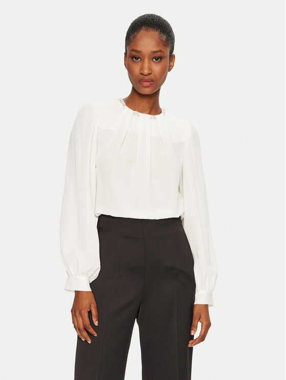 Rinascimento Blúzka CFC0019769002 Biela Regular Fit