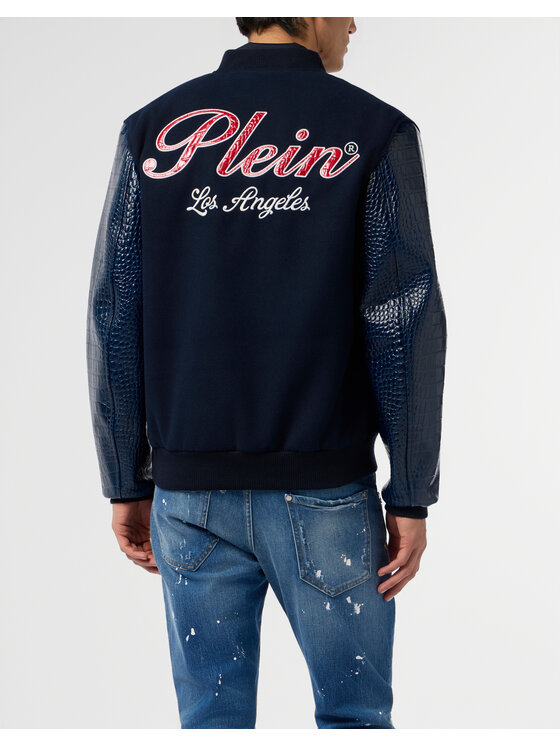 PHILIPP PLEIN PHILIPP PLEIN Kurtka bomber 29072 Granatowy Regular Fit