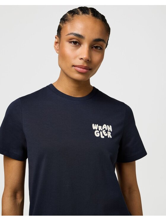 Wrangler Wrangler T-shirt SIGN OFF TEE Blu Regular Fit