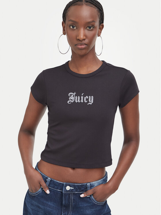 Juicy Couture Juicy Couture Marškinėliai JCWCT226326 Juoda Slim Fit
