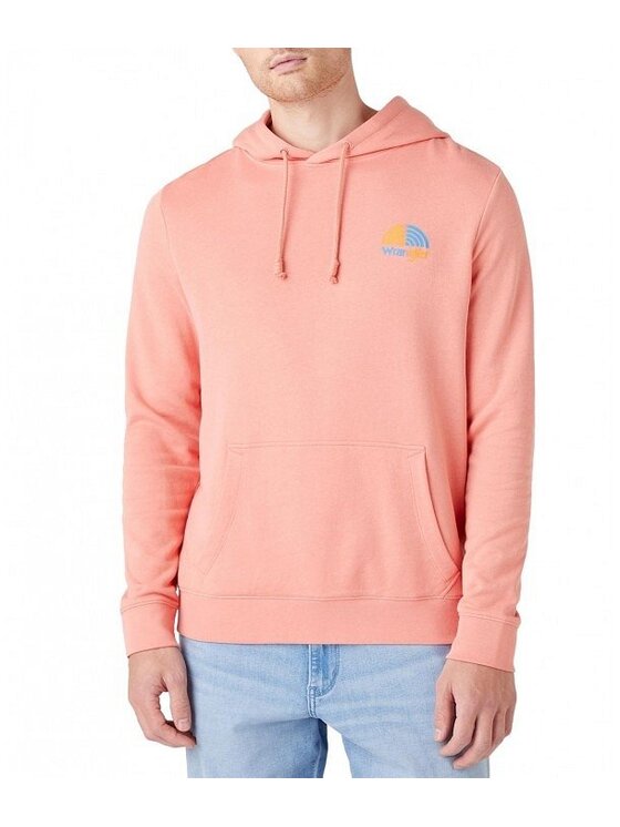 Wrangler Wrangler Bluza RAINBOW HOODIE Pomarańczowy Regular Fit