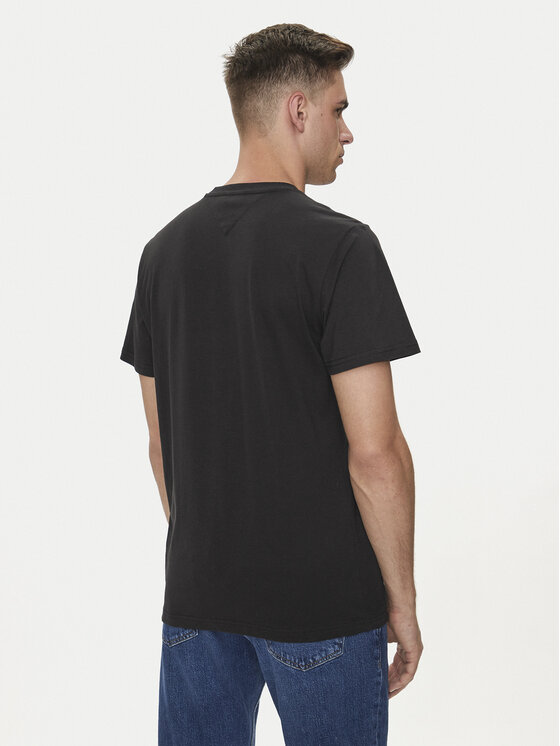 Tommy Jeans Tommy Jeans T-shirt Linear Chest DM0DM18555 Crna Slim Fit