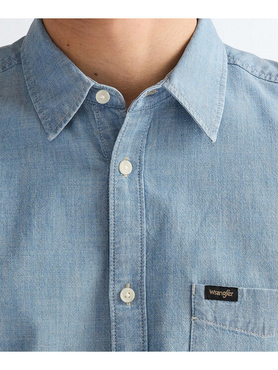 Wrangler Wrangler Koszula 112378075 Niebieski Regular Fit
