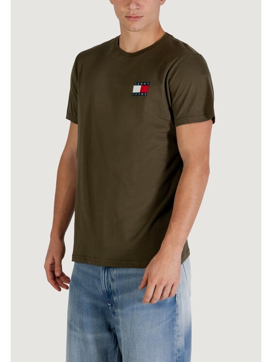 Tommy Jeans Tommy Jeans T-shirt TJM SLIM ESSENTIAL FLAG TEE EXT Verde Slim Fit