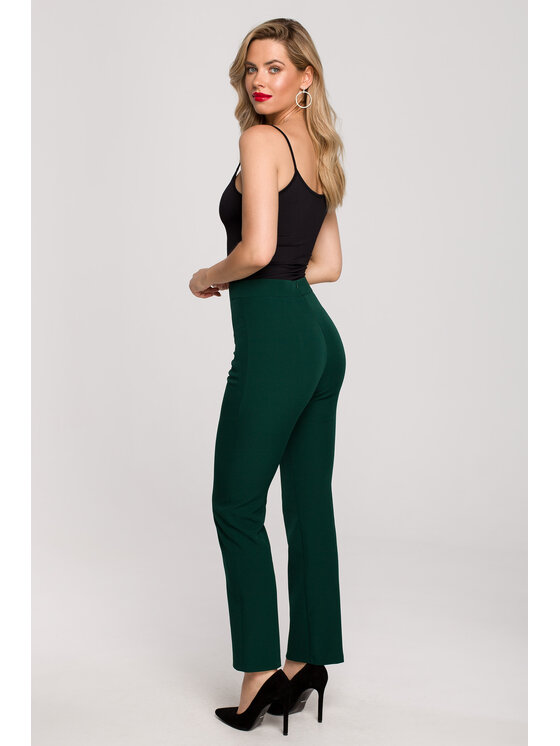 Makover Makover Pantaloni da donna K142 Verde Regular Fit