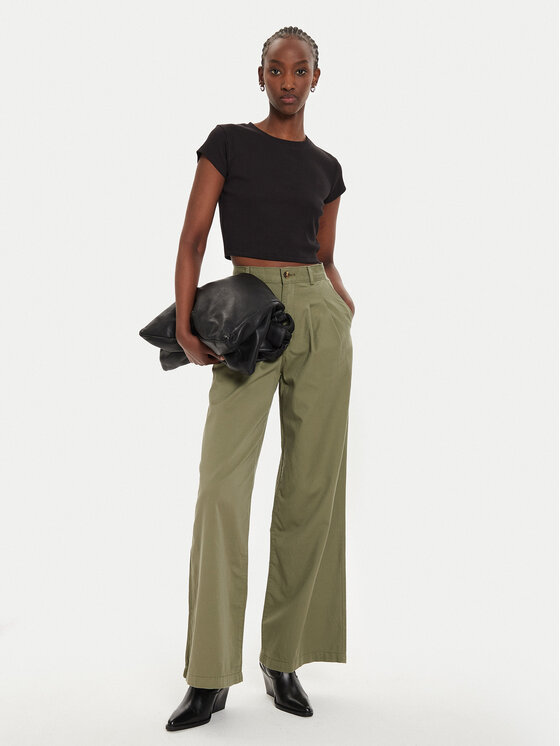 Levi's® Levi's® Bavlnené nohavice A7535-0000 Zelená Wide Leg