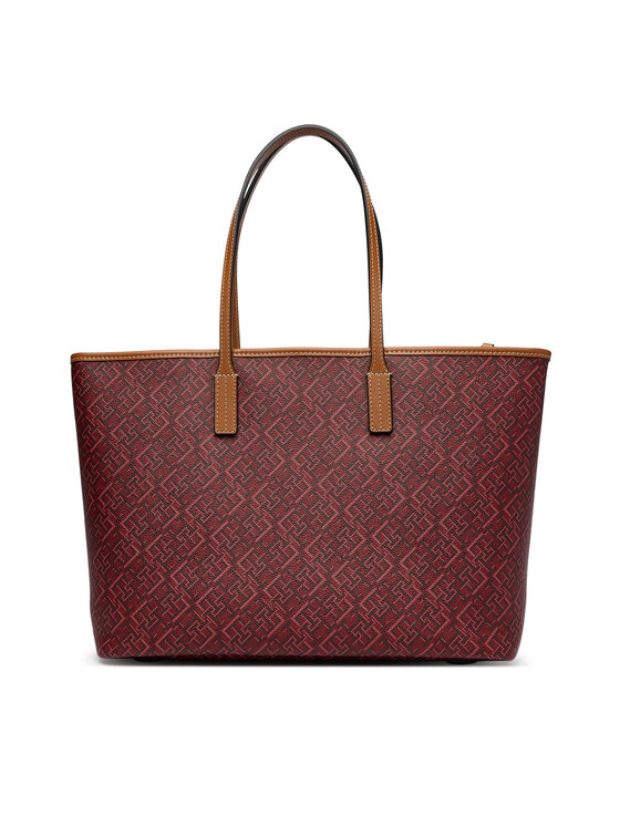 Tommy Hilfiger Tommy Hilfiger Kabelka Th Monoplay Tote Le AW0AW17416 Tmavě červená