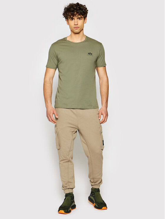 Alpha Industries Alpha Industries T-Shirt Basic Logo 188505 Zielony Regular Fit