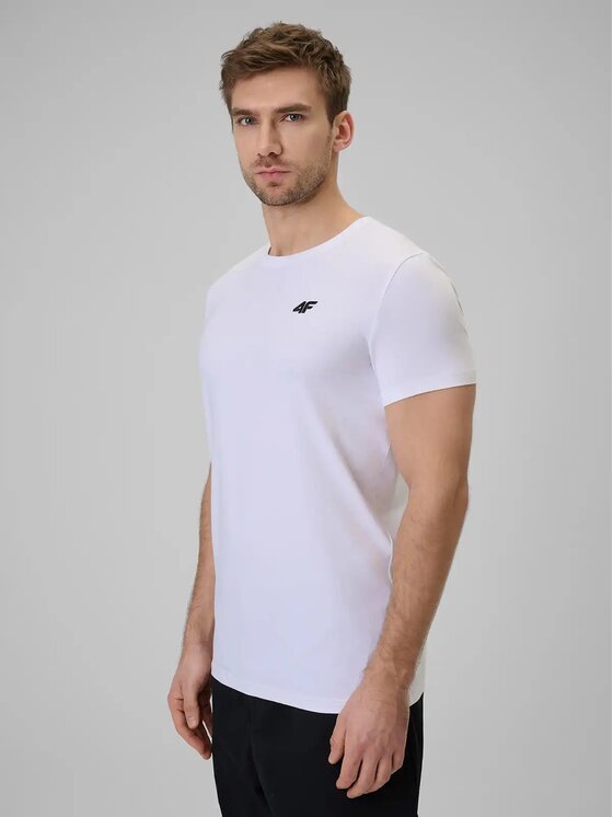 4F 4F T-Shirt 4FWMM00TTSHM3340-10S Biały Regular Fit