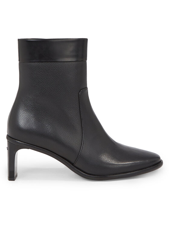 Calvin Klein Īsie zābaki Curved Stil Ankle Boot 55 HW0HW01889 Melns