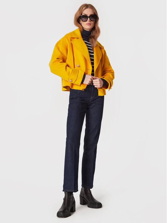 Cappotto di lana WW0WW37309 Giallo Regular Fit