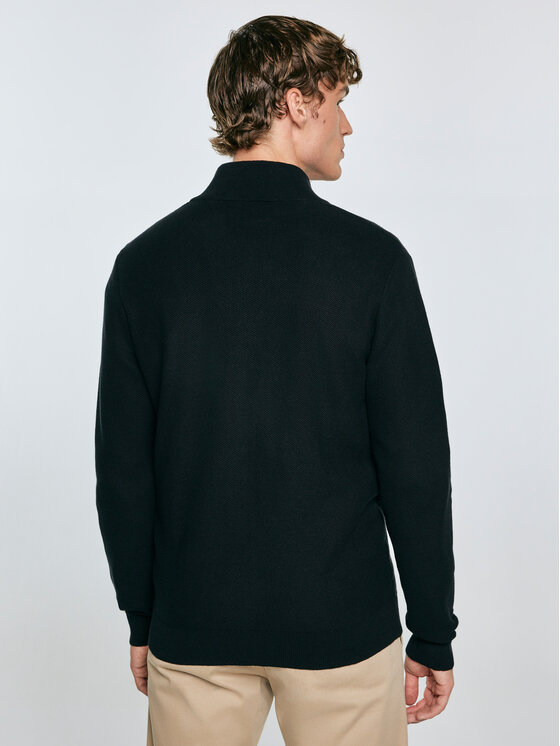 BIG STAR BIG STAR Sweter OLAFI Czarny Basic Fit