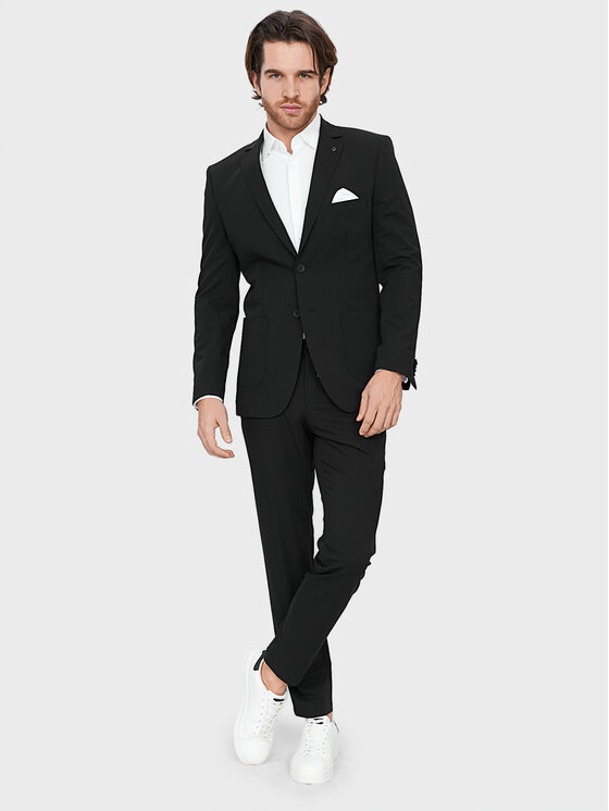 Evenemen Evenemen Spodnie garniturowe Nylo Czarny Slim Fit