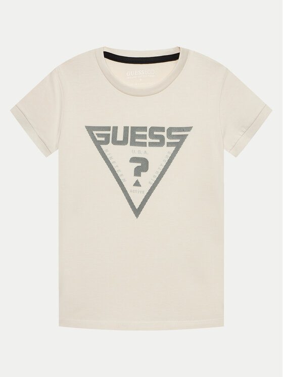 Guess T-shirt L4GI34 J1314 Écru Regular Fit