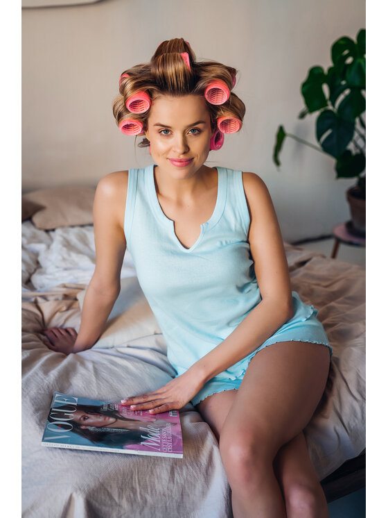 LaLupa LaLupa Piżama LA147 Błękitny Comfort Fit