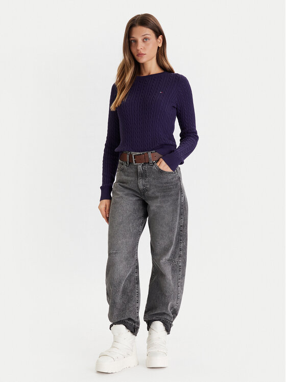 Tommy Jeans Tommy Jeans Светр Cable Essential DW0DW22165 Фіолетовий Regular Fit