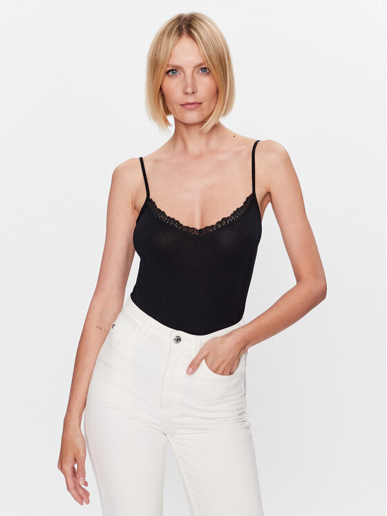 Seidensticker Topiņš Soft Line Lace Camisole Melns Straight Fit