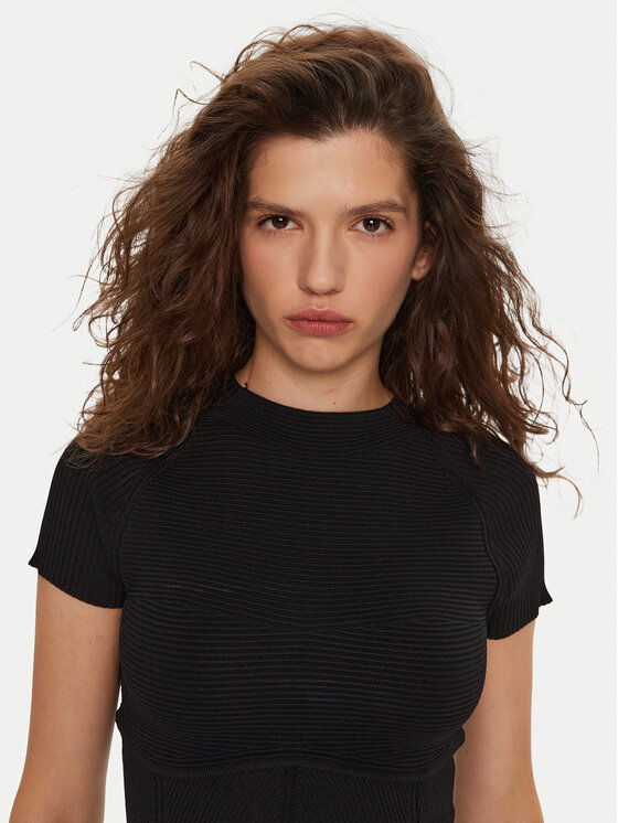 STAUD STAUD Bluse Tigereye R24F3105VN Schwarz Slim Fit