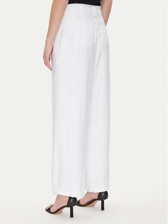 DKNY DKNY Bavlnené nohavice P41KTR48 Biela Loose Fit