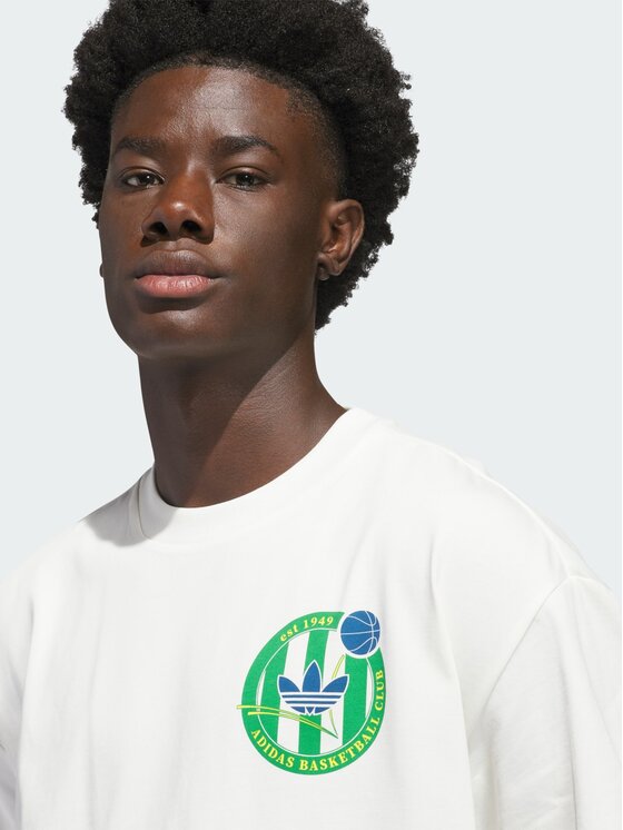 adidas adidas T-Shirt Basketball Crest Tee Biały Oversize