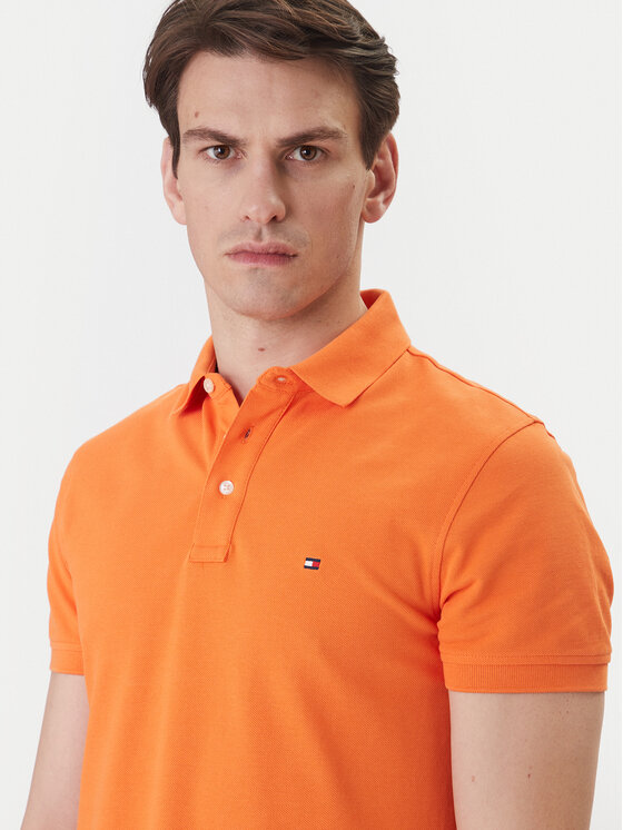 Tommy Hilfiger Tommy Hilfiger Polokošeľa 1985 MW0MW17771 Oranžová Slim Fit