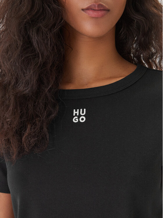 HUGO HUGO Tricou Deloris 50512002 Negru Regular Fit