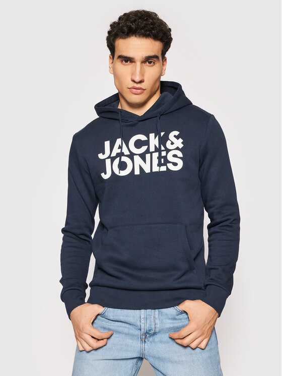 Jack&Jones Džemperis ar kapuci Corp 12152840 Tumši zils Blazer Fit