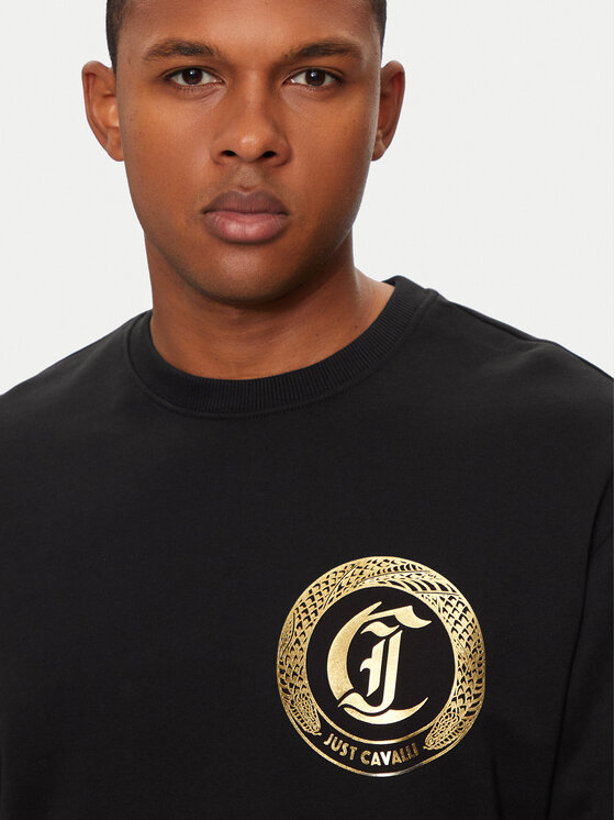 Just Cavalli Just Cavalli Majica dugih rukava 77OAIT02 Crna Regular Fit