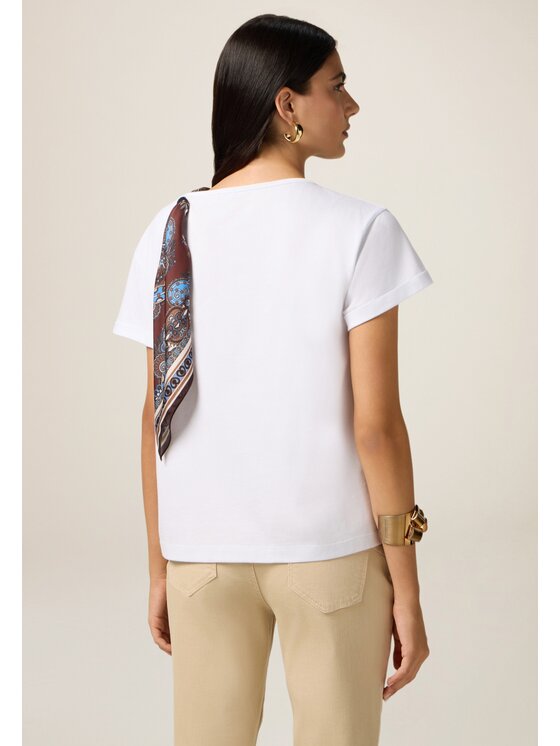 Oltre Oltre T-Shirt G042J004403N011 Biały Regular Fit