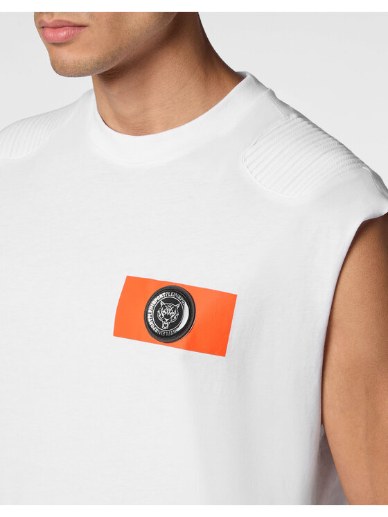 Plein Sport Plein Sport Tank top 14171 Biały Regular Fit