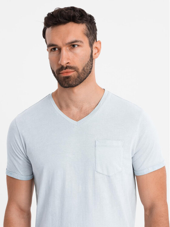 Ombre Ombre T-Shirt OM-TSWT-0242 Szary Regular Fit