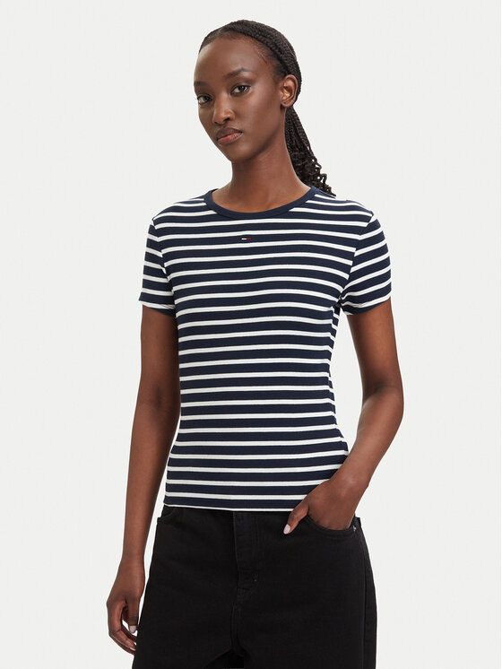 Tommy Jeans Tricou DW0DW17383 Bleumarin Regular Fit