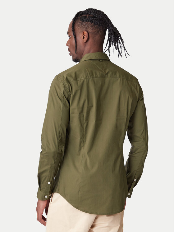 Tommy Jeans Tommy Jeans Košulja Original DM0DM04405 Zelena Slim Fit